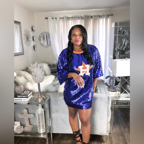 Sale‼️Houston Astros sequins dress. No discount - Picture 4 of 11